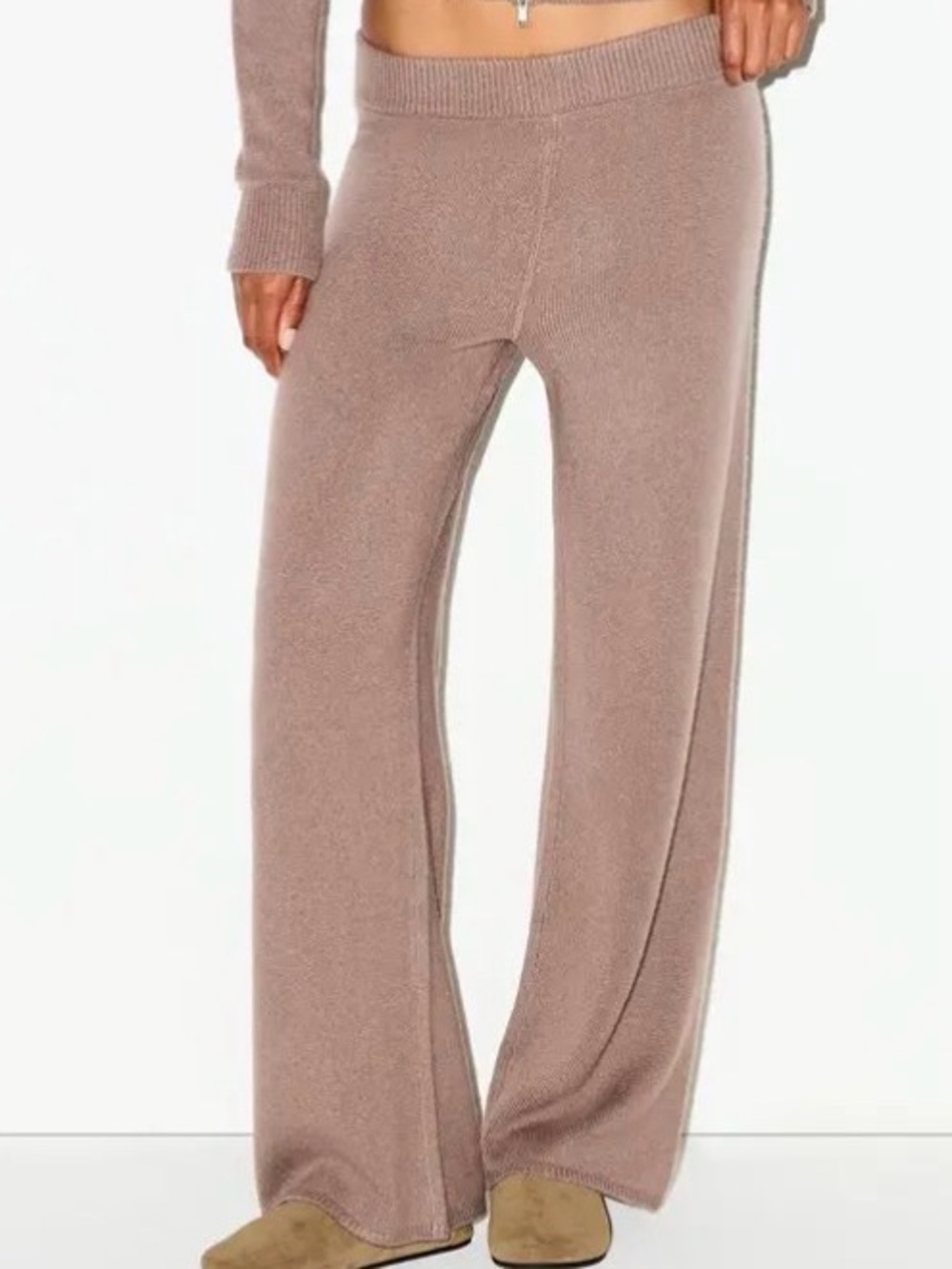 Skims Cashmere Wide Leg Pant Umber size S